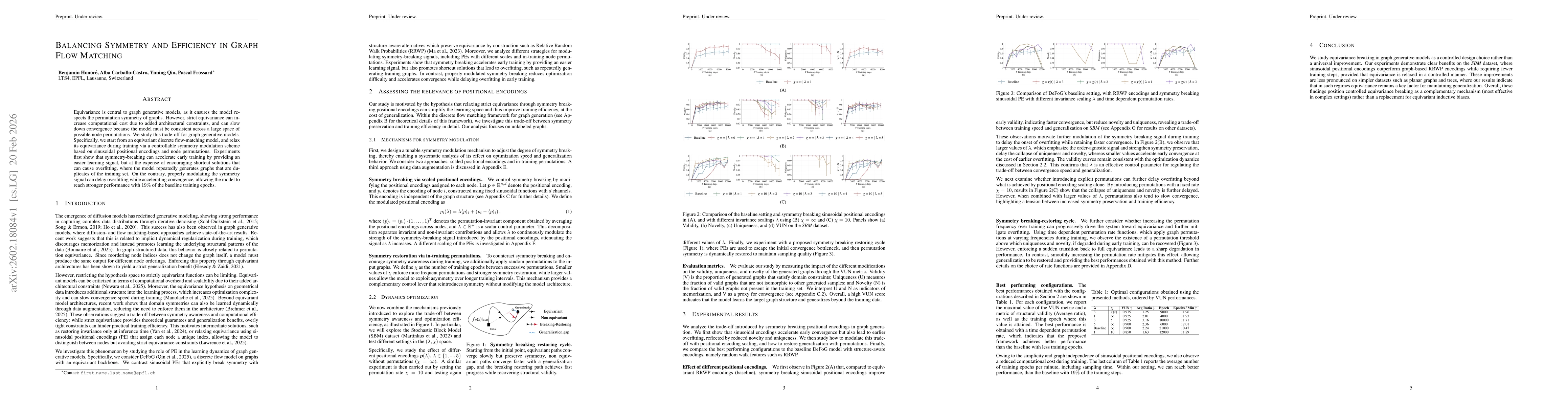 Thumbnail for Balancing Symmetry and Efficiency in Graph Flow Matching