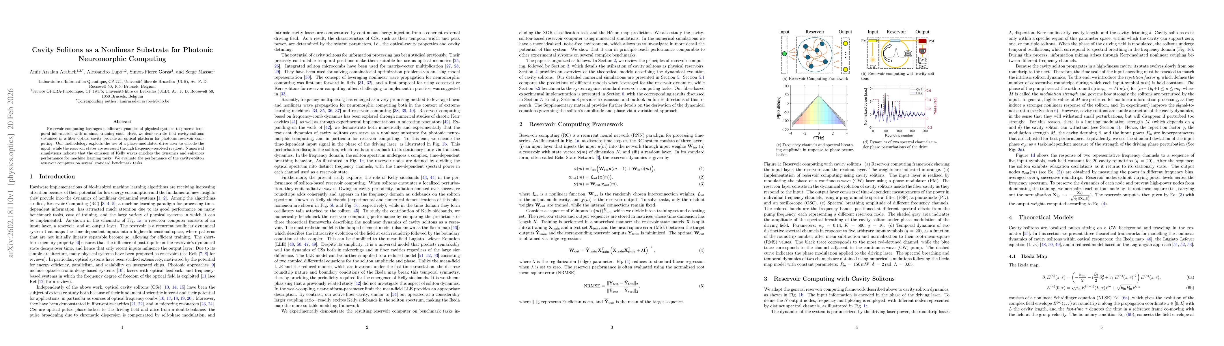 Thumbnail for Cavity Solitons as a Nonlinear Substrate for Photonic Neuromorphic Computing