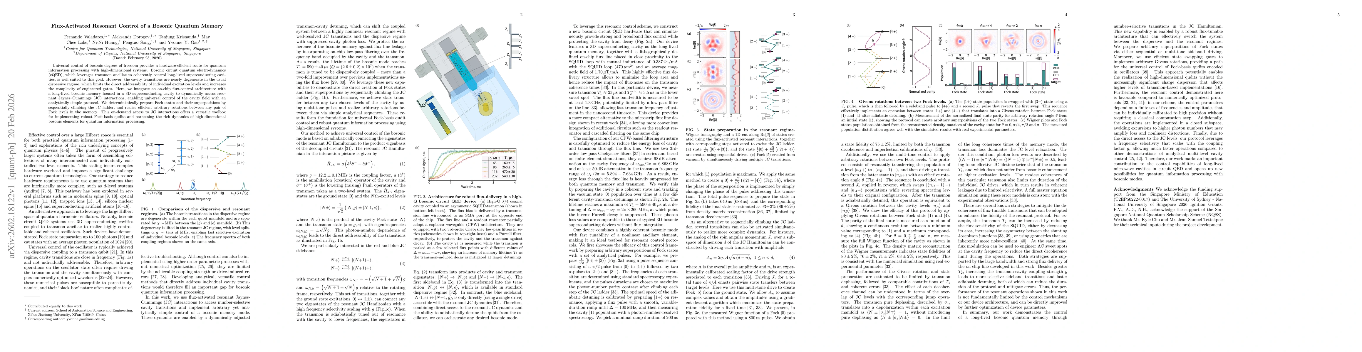 Thumbnail for Flux-Activated Resonant Control of a Bosonic Quantum Memory
