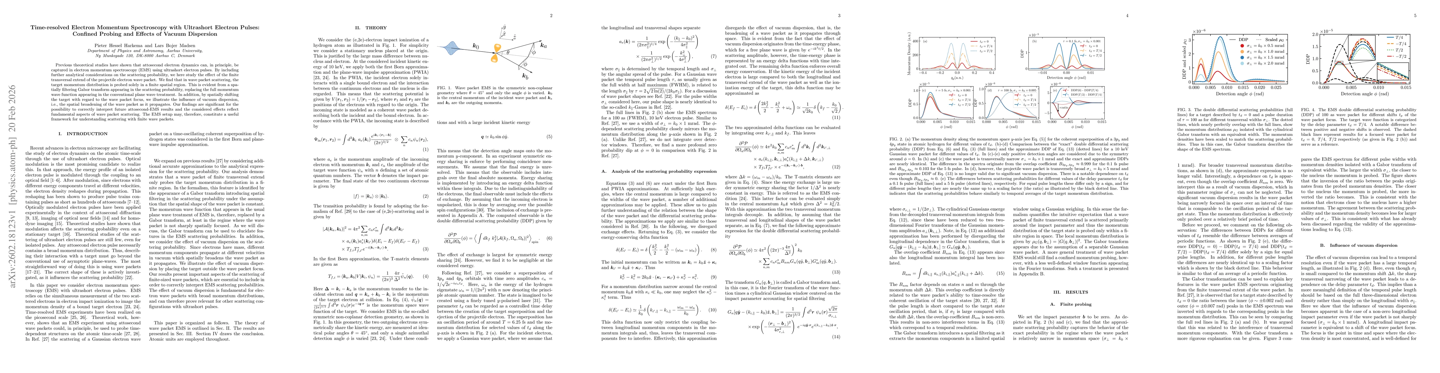 Thumbnail for Time-resolved Electron Momentum Spectroscopy with Ultrashort Electron Pulses: Confined Probing and Effects of Vacuum Dispersion