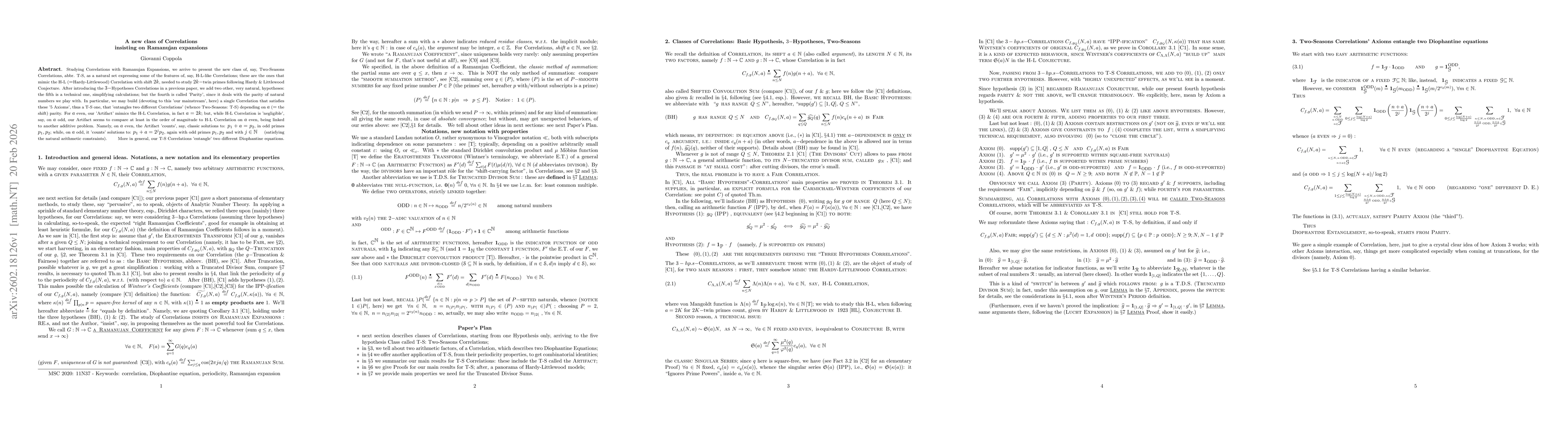 Thumbnail for A new class of Correlations insisting on Ramanujan expansions