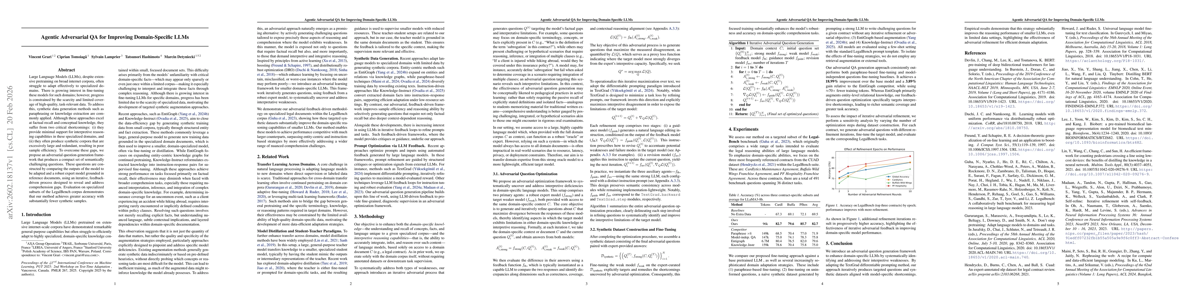 Thumbnail for Agentic Adversarial QA for Improving Domain-Specific LLMs