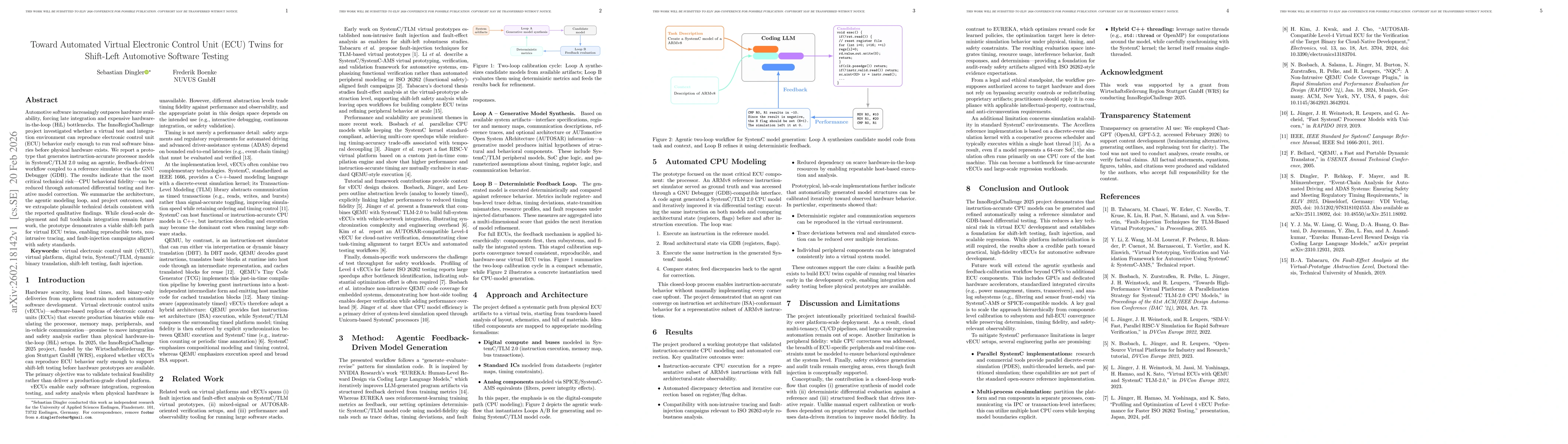 Thumbnail for Toward Automated Virtual Electronic Control Unit (ECU) Twins for Shift-Left Automotive Software Testing