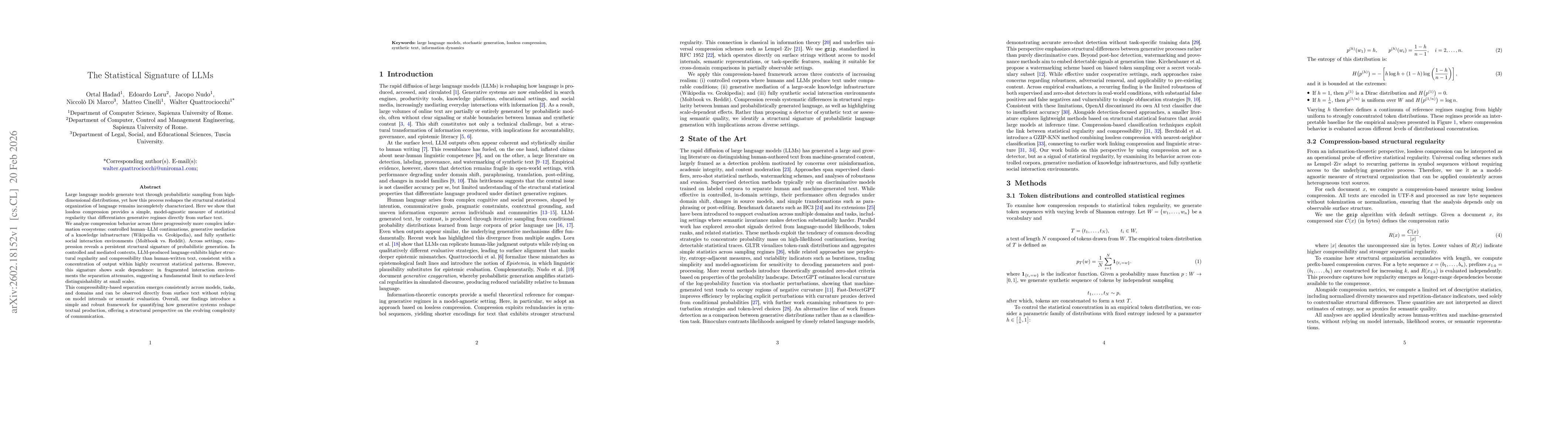 Thumbnail for The Statistical Signature of LLMs