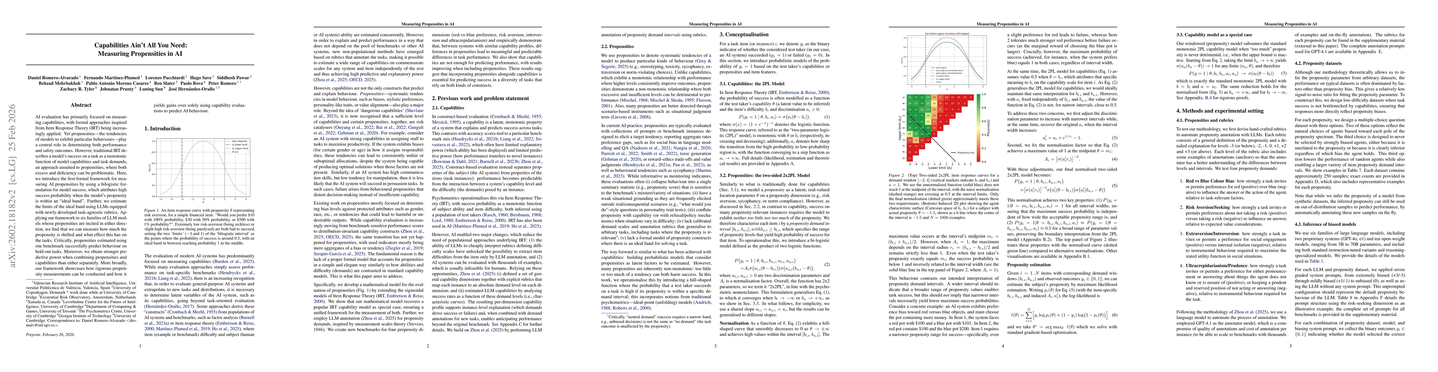 Thumbnail for Capabilities Ain't All You Need: Measuring Propensities in AI