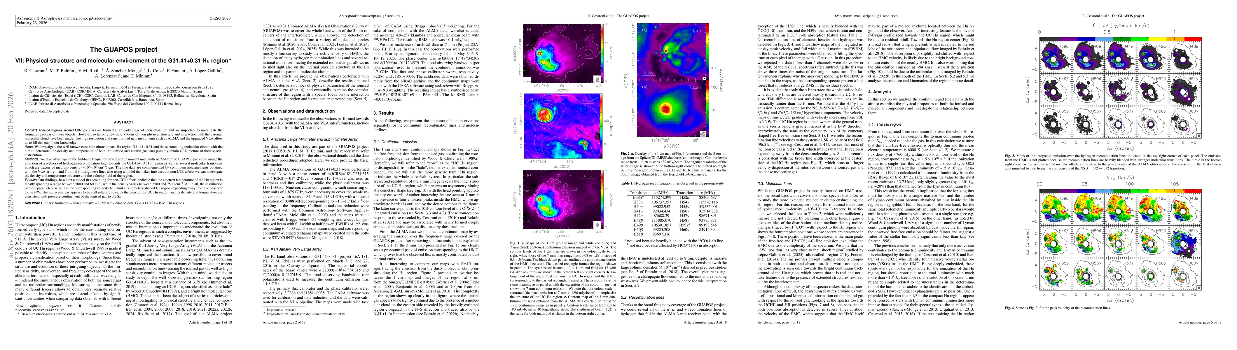 Thumbnail for The GUAPOS project -- VII: Physical structure and molecular environment of the G31.41+0.31 HII region