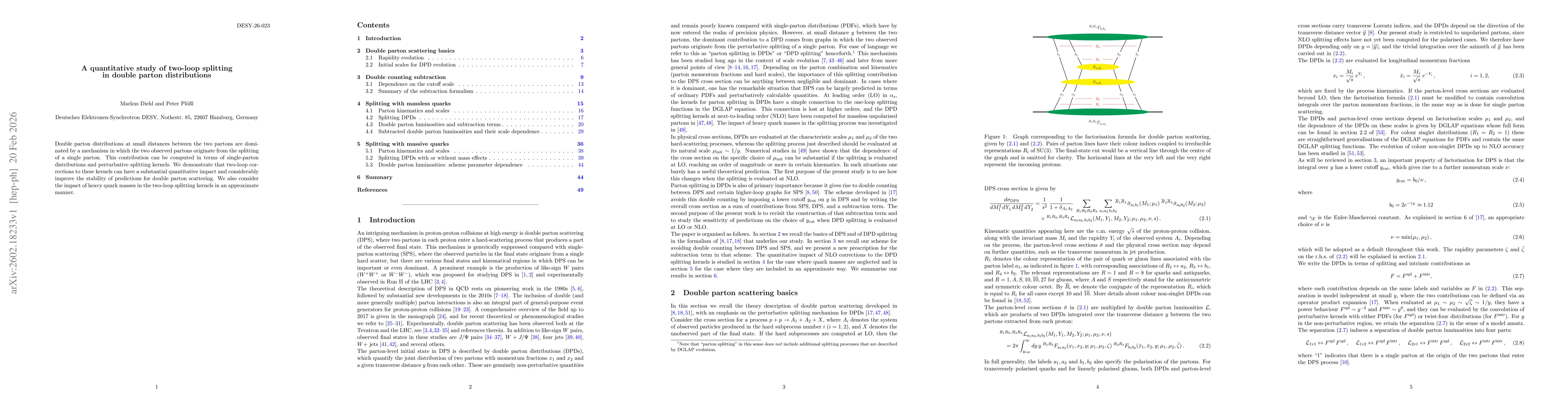 Thumbnail for A quantitative study of two-loop splitting in double parton distributions