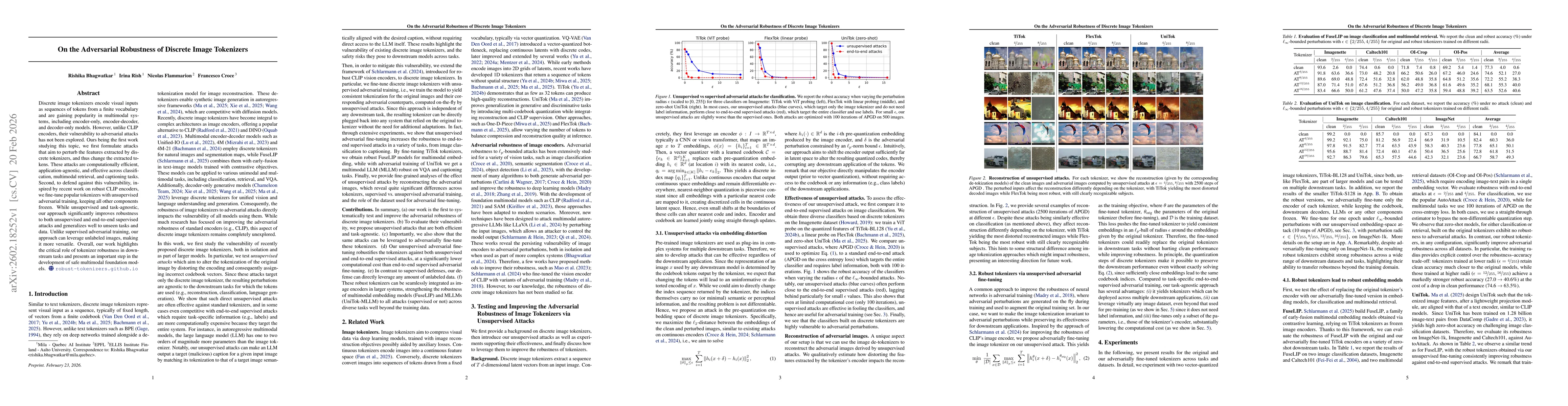 Thumbnail for On the Adversarial Robustness of Discrete Image Tokenizers
