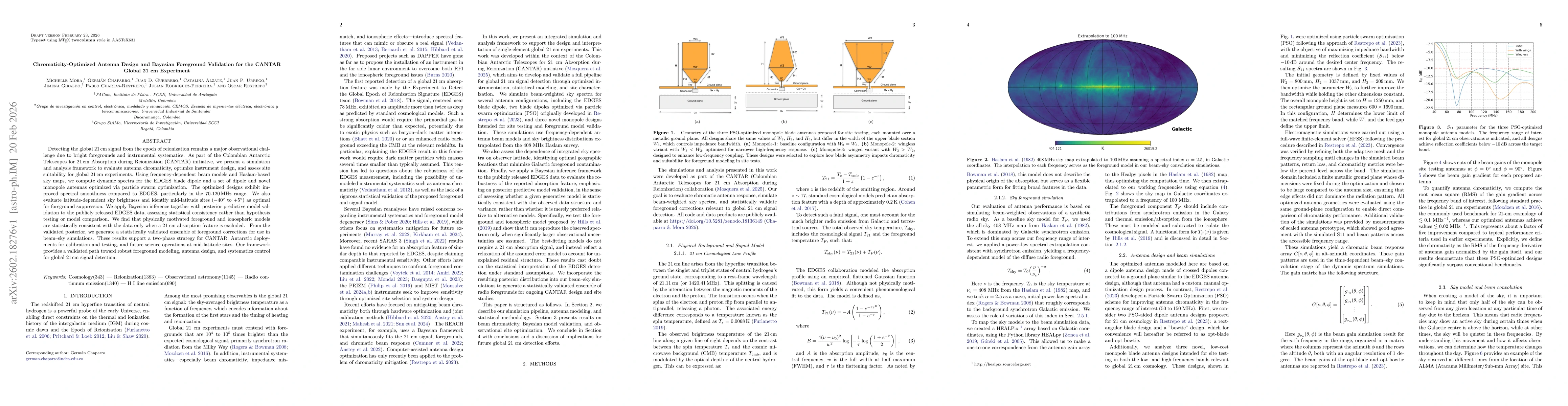 Thumbnail for Chromaticity-Optimized Antenna Design and Bayesian Foreground Validation for the CANTAR Global 21 cm Experiment