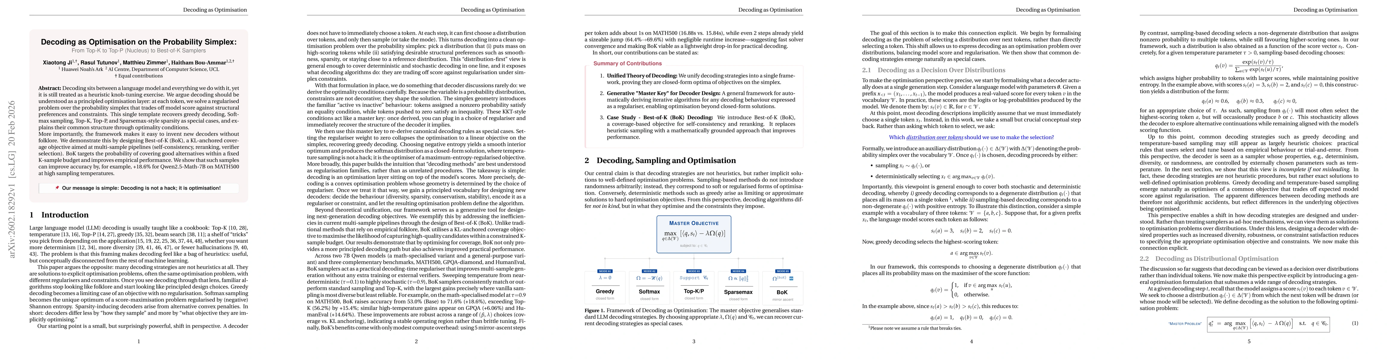 Thumbnail for Decoding as Optimisation on the Probability Simplex: From Top-K to Top-P (Nucleus) to Best-of-K Samplers