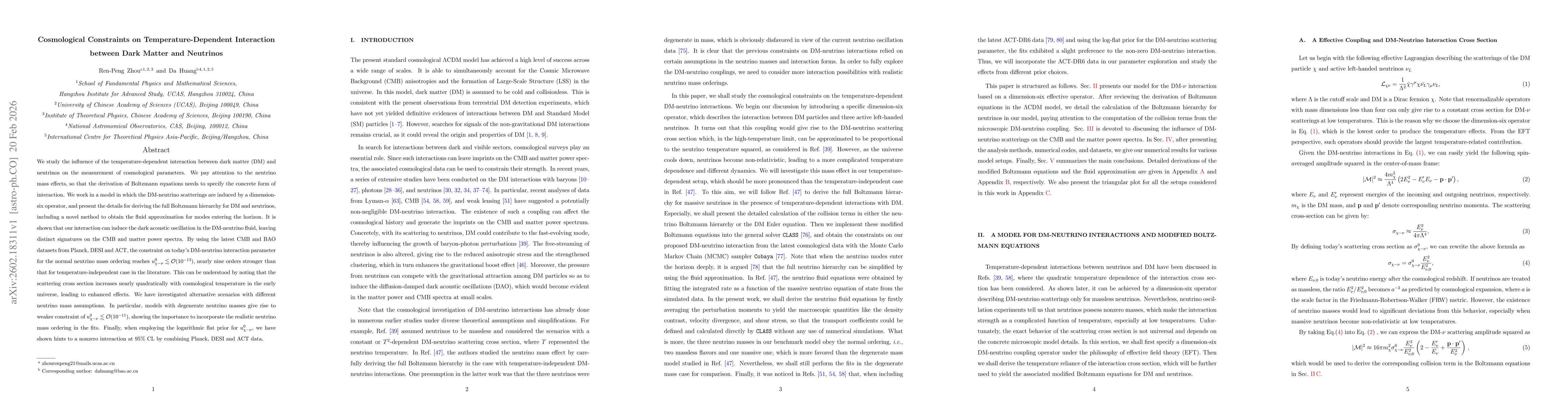 Thumbnail for Cosmological Constraints on Temperature-Dependent Interaction between Dark Matter and Neutrinos