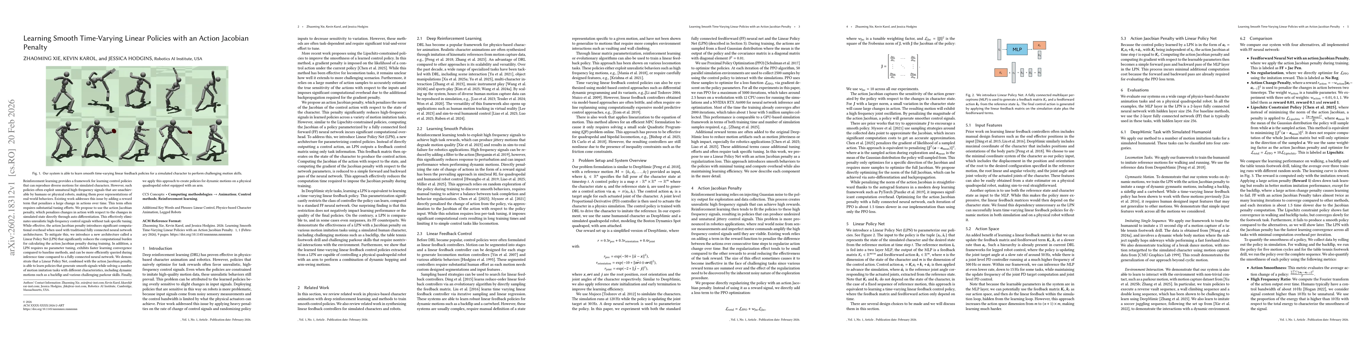 Thumbnail for Learning Smooth Time-Varying Linear Policies with an Action Jacobian Penalty