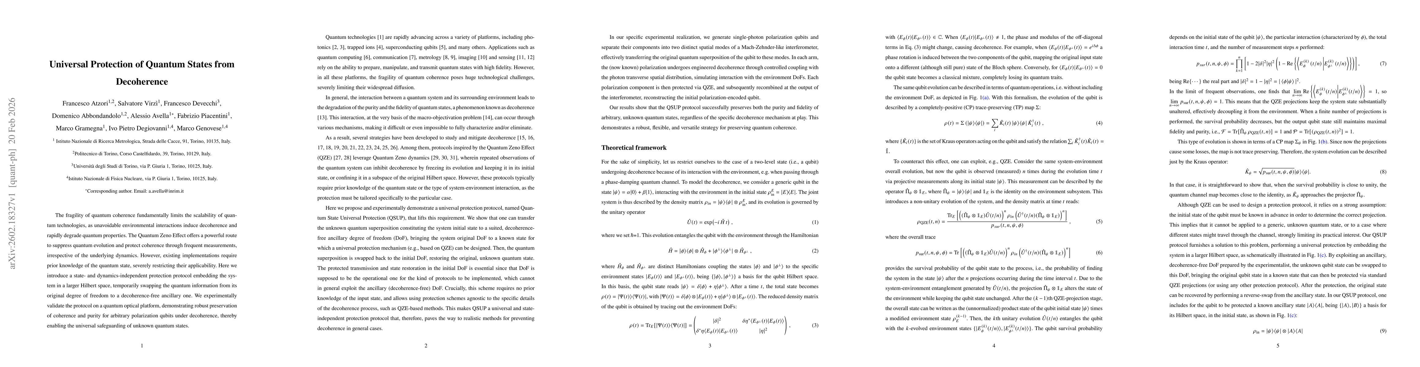 Thumbnail for Universal Protection of Quantum States from Decoherence