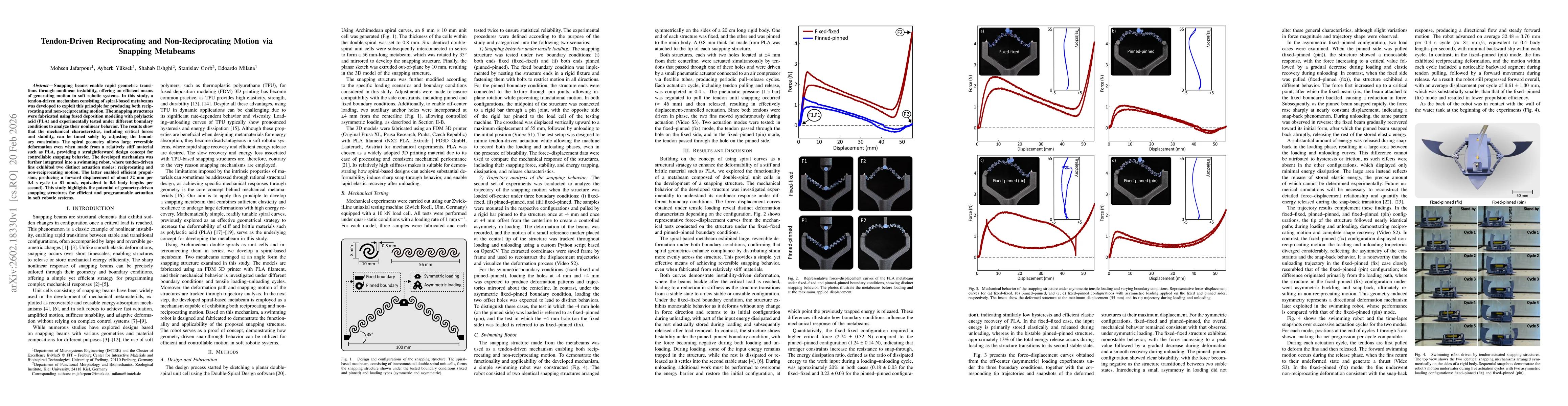 Thumbnail for Tendon-Driven Reciprocating and Non-Reciprocating Motion via Snapping Metabeams