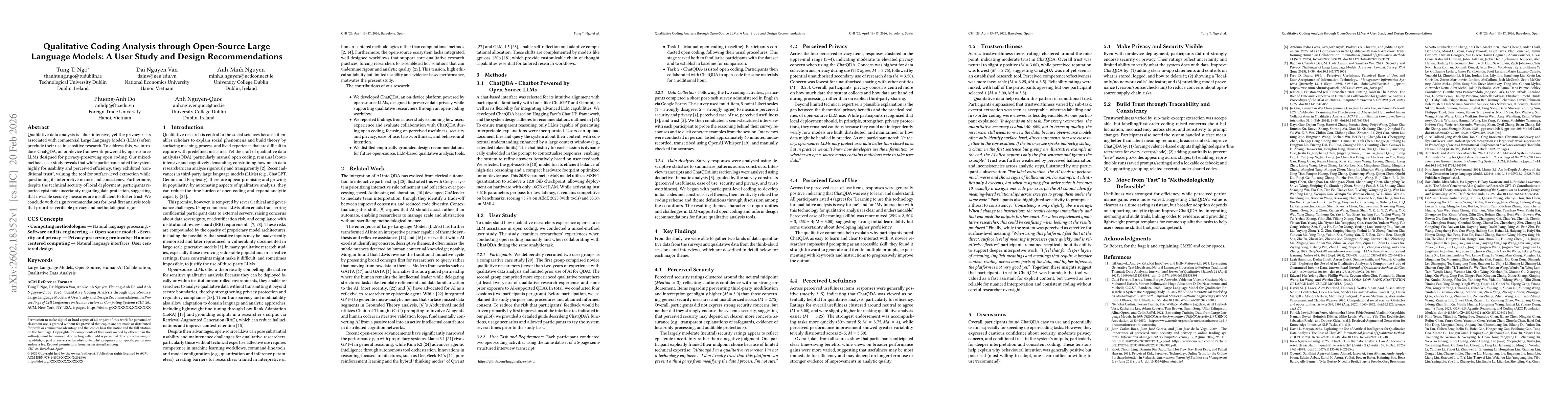 Thumbnail for Qualitative Coding Analysis through Open-Source Large Language Models: A User Study and Design Recommendations