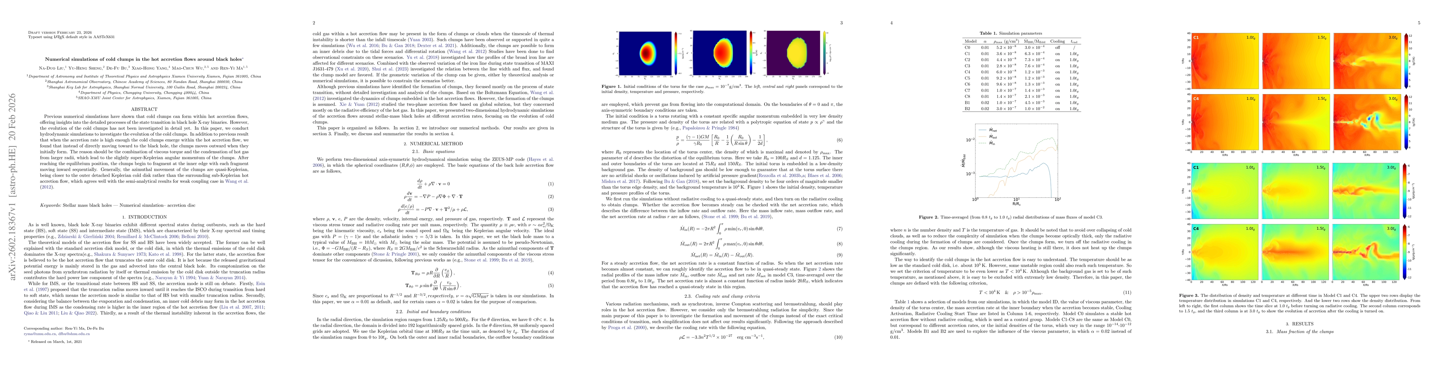 Thumbnail for Numerical simulations of cold clumps in the hot accretion flows around black holes