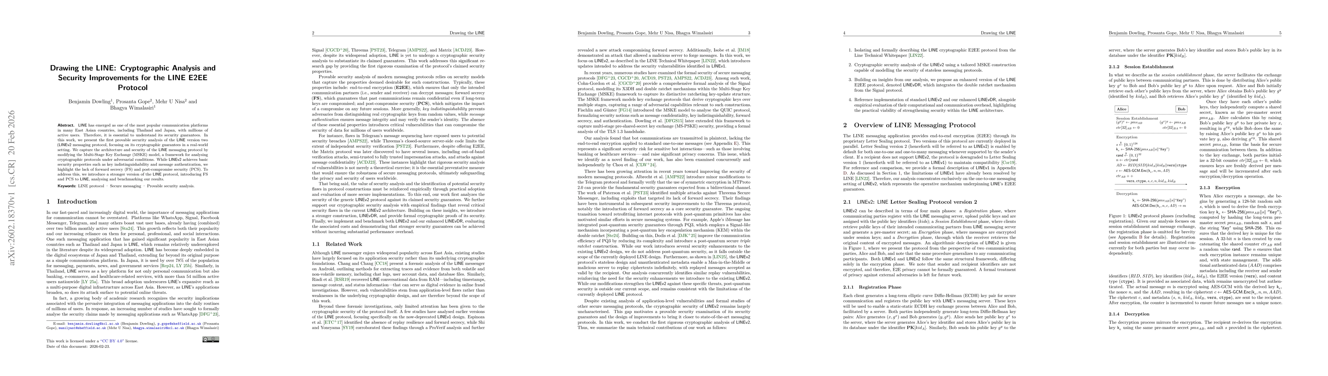 Thumbnail for Drawing the LINE: Cryptographic Analysis and Security Improvements for the LINE E2EE Protocol