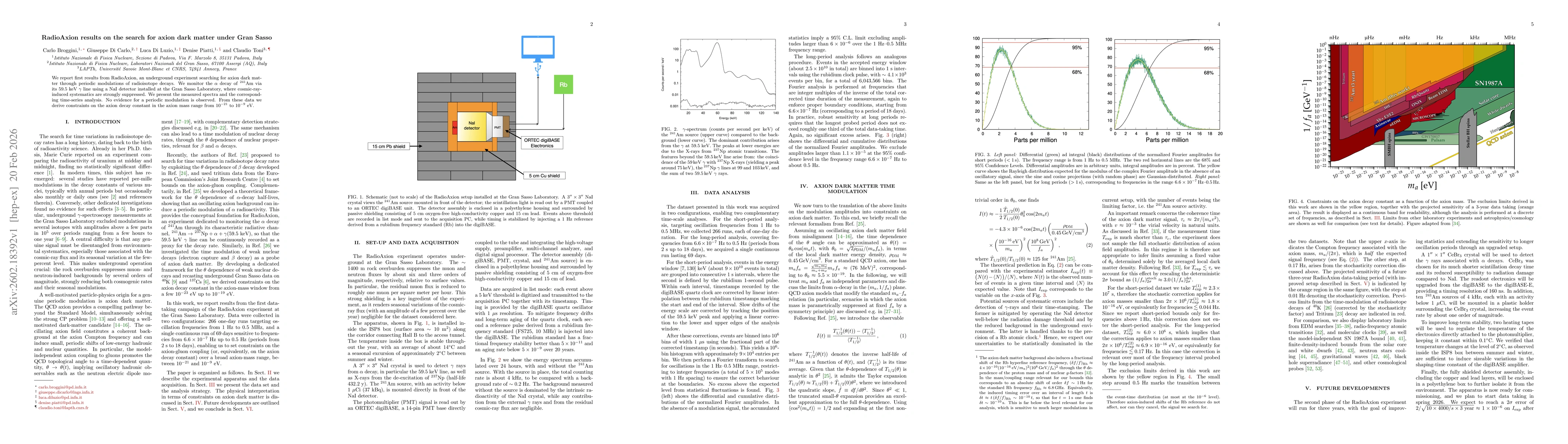 Thumbnail for RadioAxion results on the search for axion dark matter under Gran Sasso