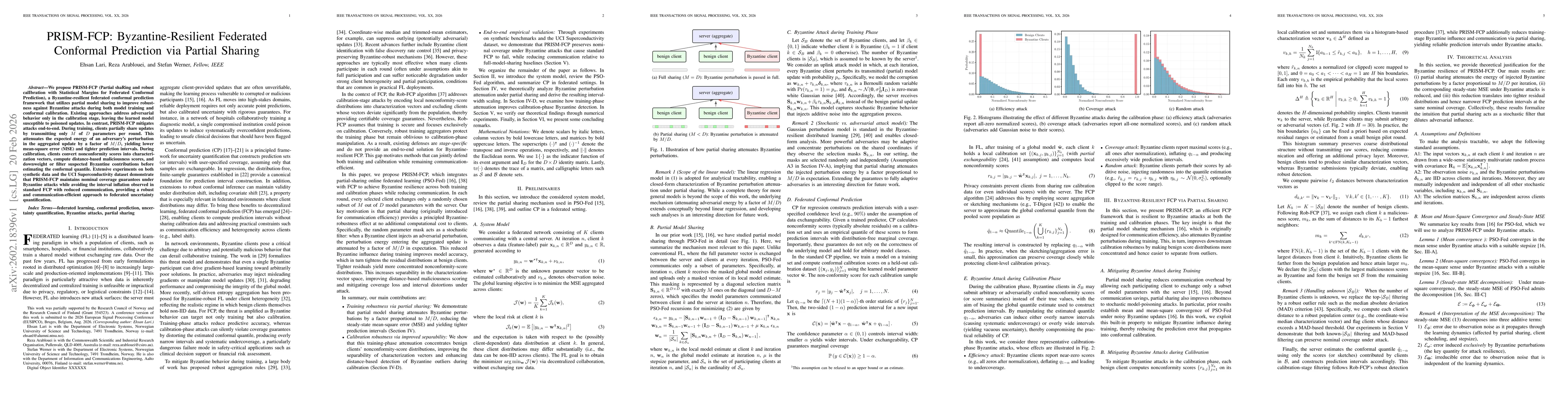 Thumbnail for PRISM-FCP: Byzantine-Resilient Federated Conformal Prediction via Partial Sharing
