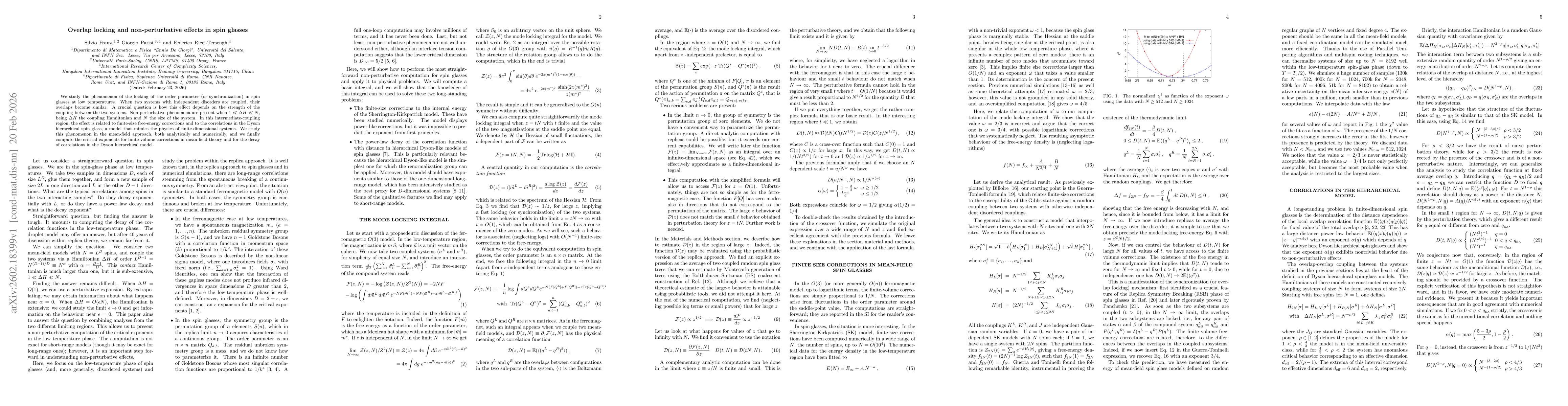Thumbnail for Overlap locking and non-perturbative effects in spin glasses