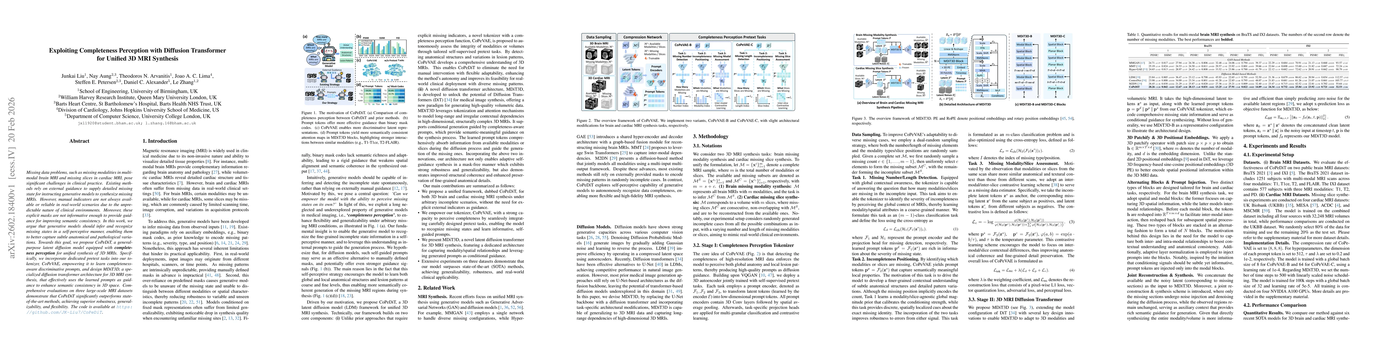 Thumbnail for Exploiting Completeness Perception with Diffusion Transformer for Unified 3D MRI Synthesis
