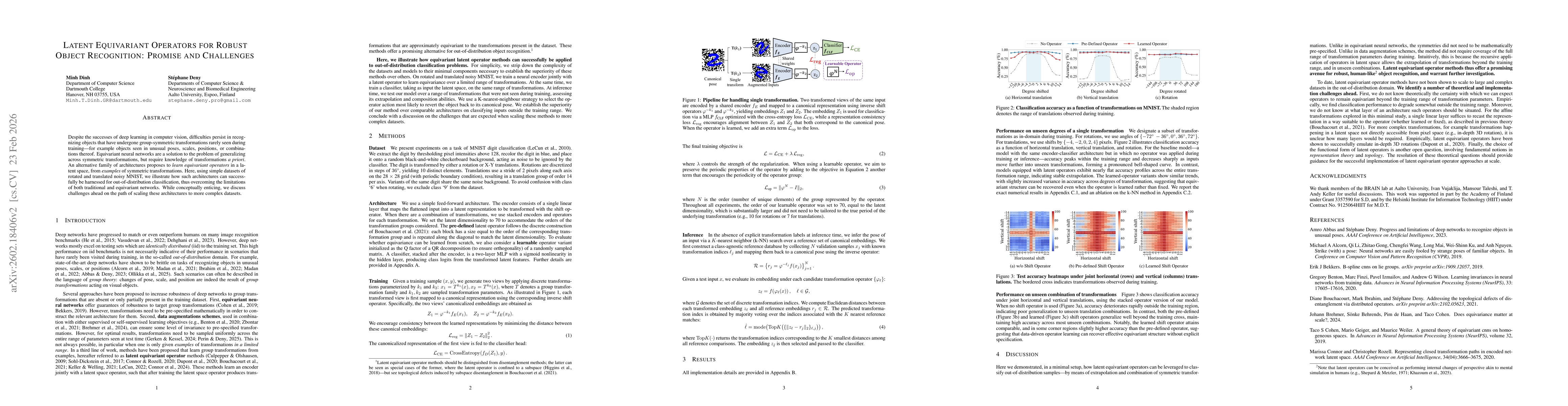Thumbnail for Latent Equivariant Operators for Robust Object Recognition: Promise and Challenges