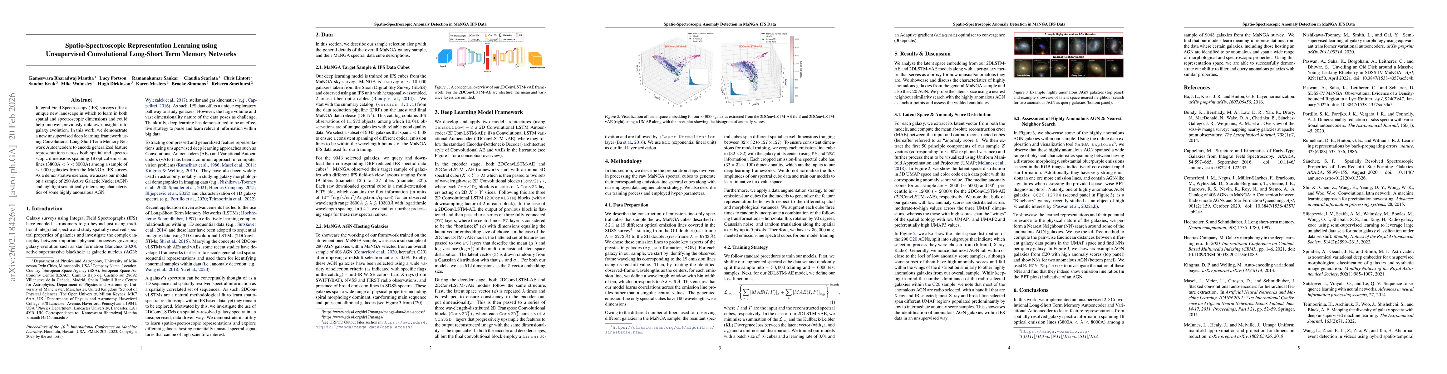 Thumbnail for Spatio-Spectroscopic Representation Learning using Unsupervised Convolutional Long-Short Term Memory Networks