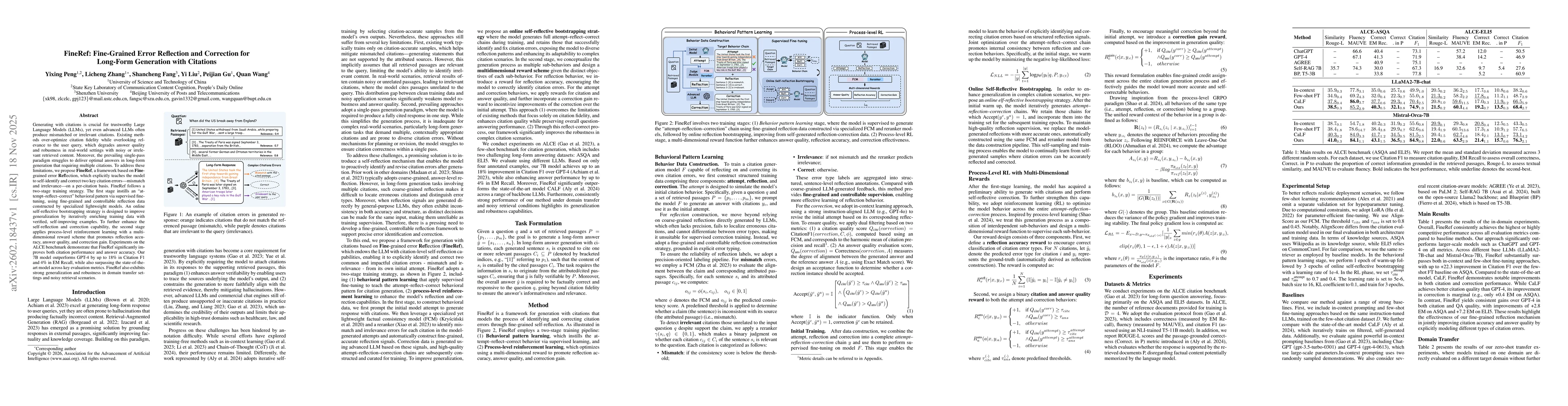 Thumbnail for FineRef: Fine-Grained Error Reflection and Correction for Long-Form Generation with Citations