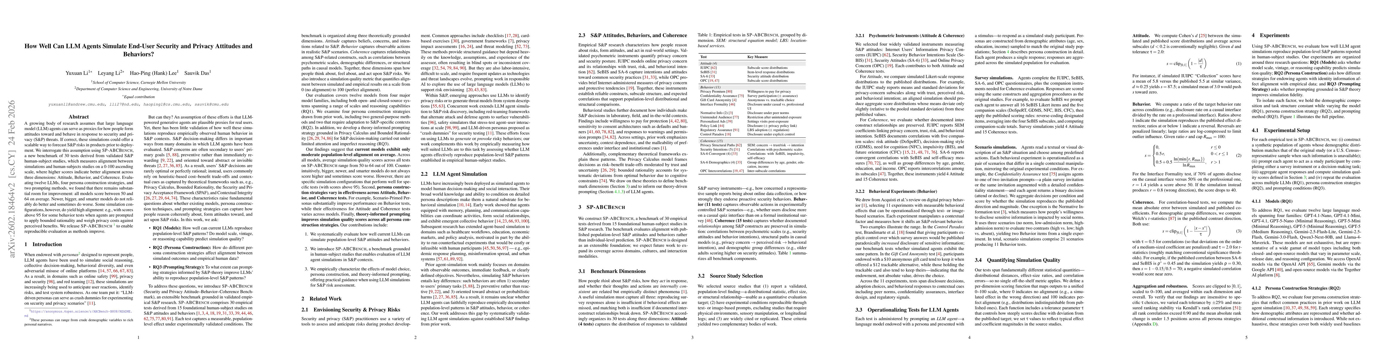 Thumbnail for How Well Can LLM Agents Simulate End-User Security and Privacy Attitudes and Behaviors?