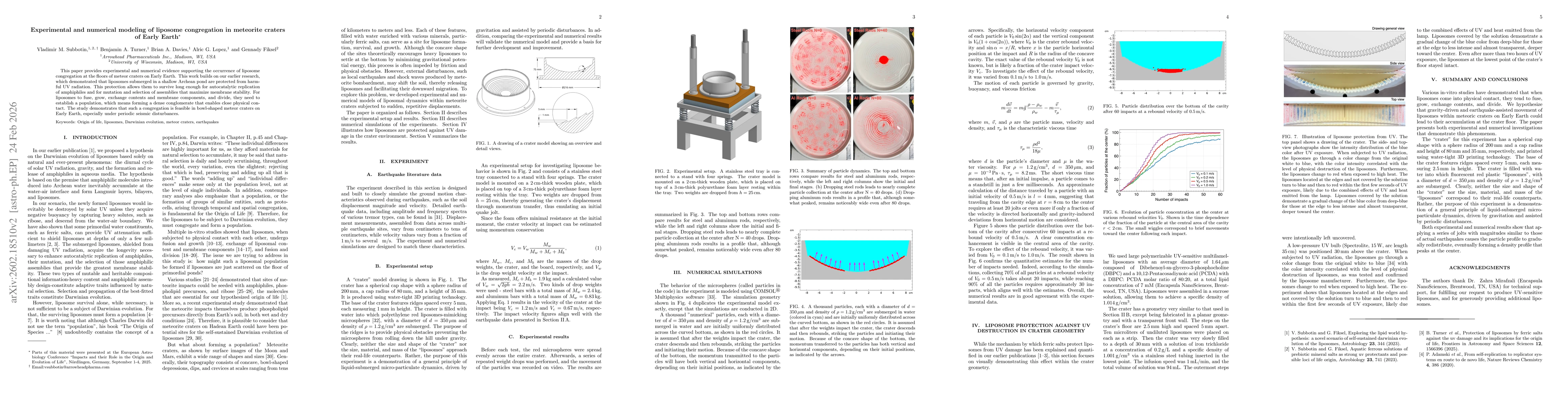 Thumbnail for Experimental and numerical modeling of liposome congregation in meteorite craters of Early Earth