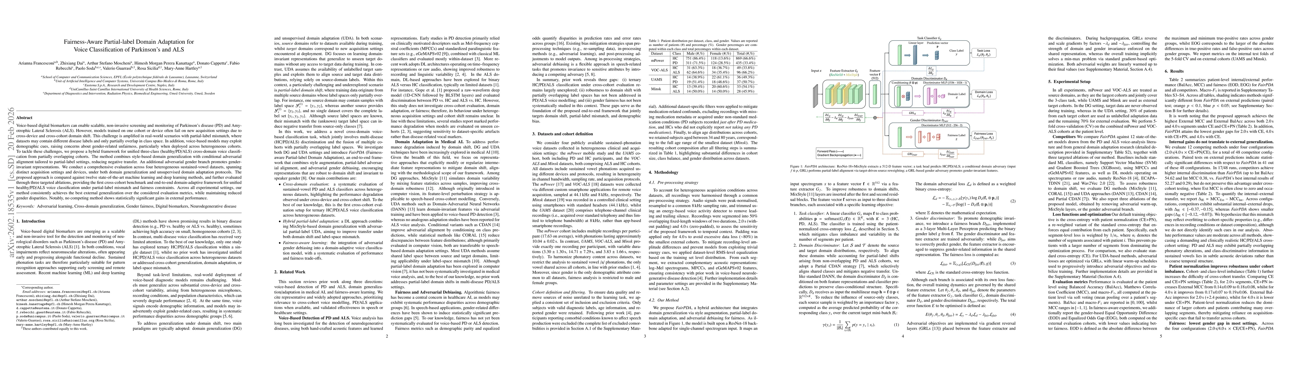 Thumbnail for Fairness-Aware Partial-label Domain Adaptation for Voice Classification of Parkinson's and ALS