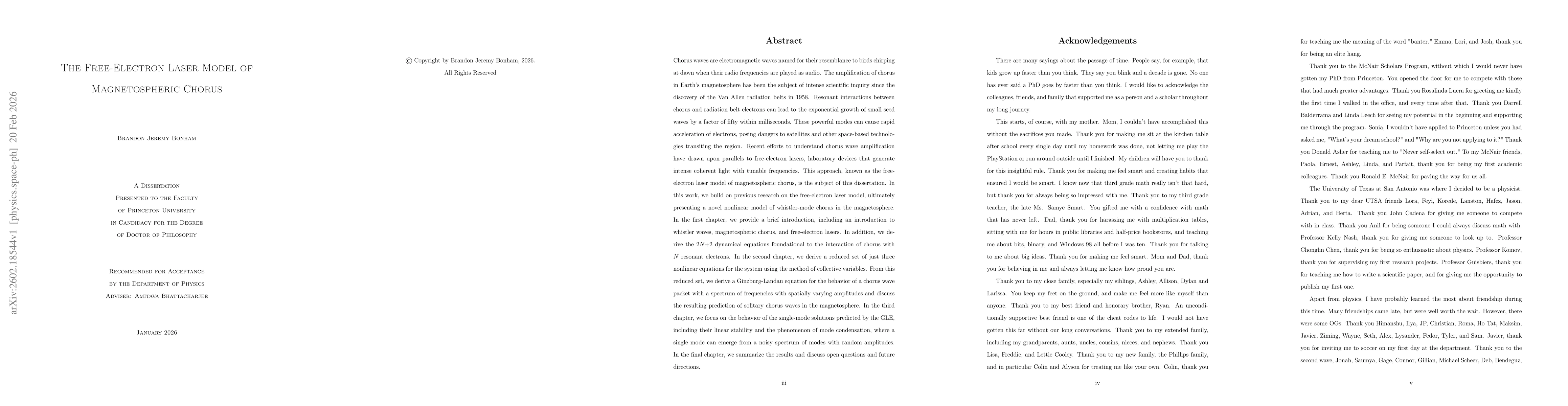 Thumbnail for The Free-Electron Laser Model of Magnetospheric Chorus
