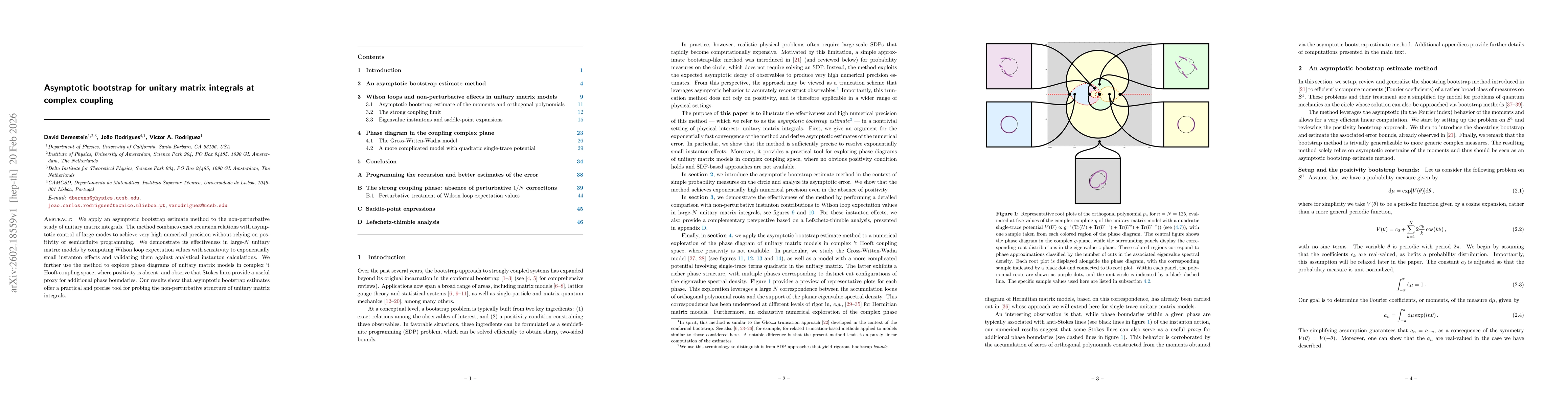 Thumbnail for Asymptotic bootstrap for unitary matrix integrals at complex coupling