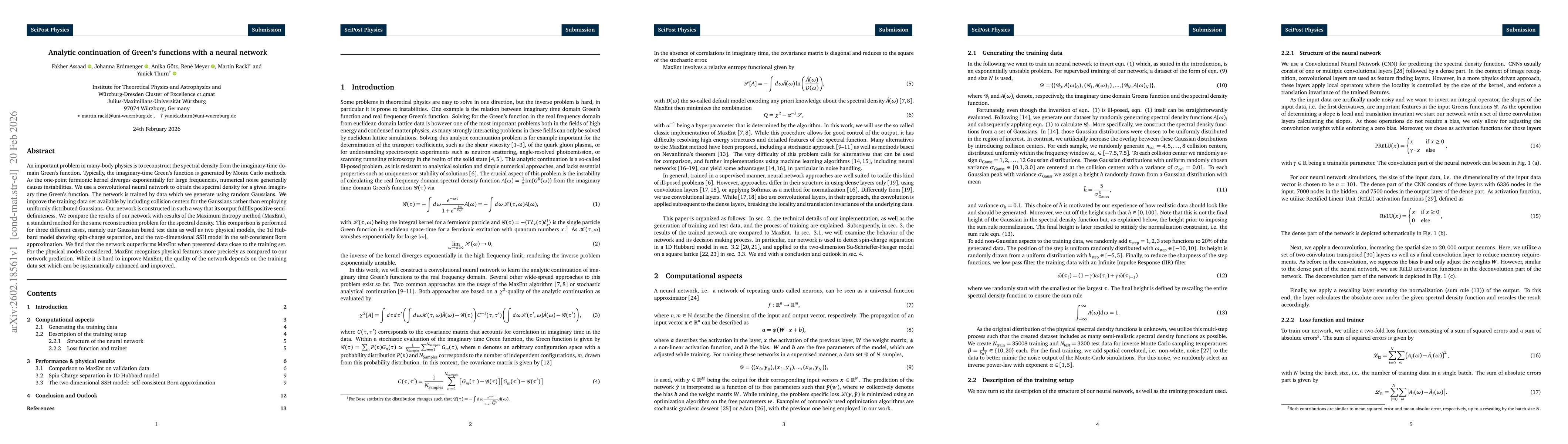 Thumbnail for Analytic continuation of Green's functions with a neural network