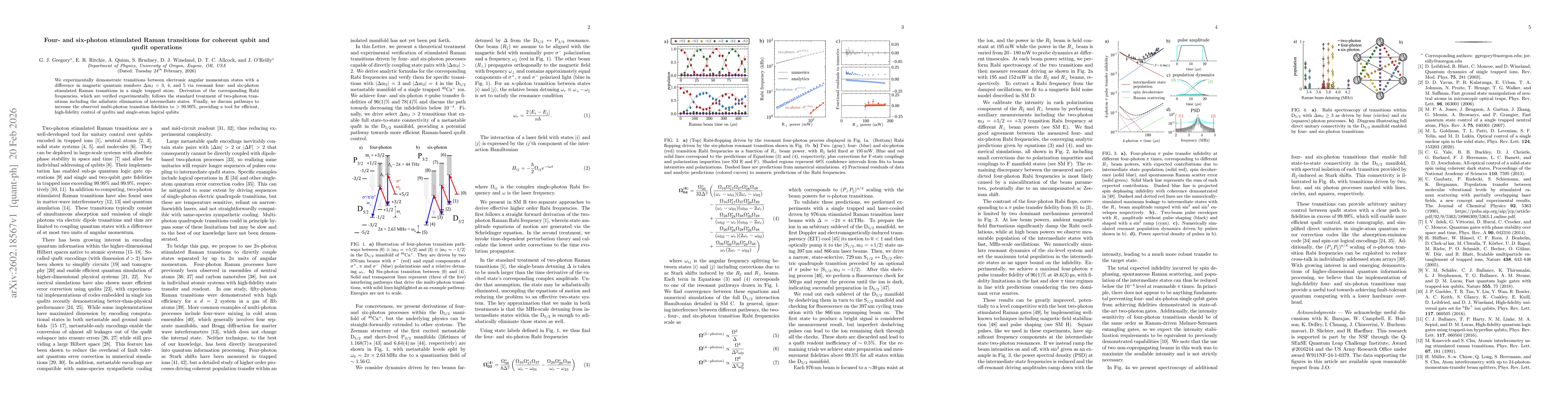 Thumbnail for Four- and six-photon stimulated Raman transitions for coherent qubit and qudit operations