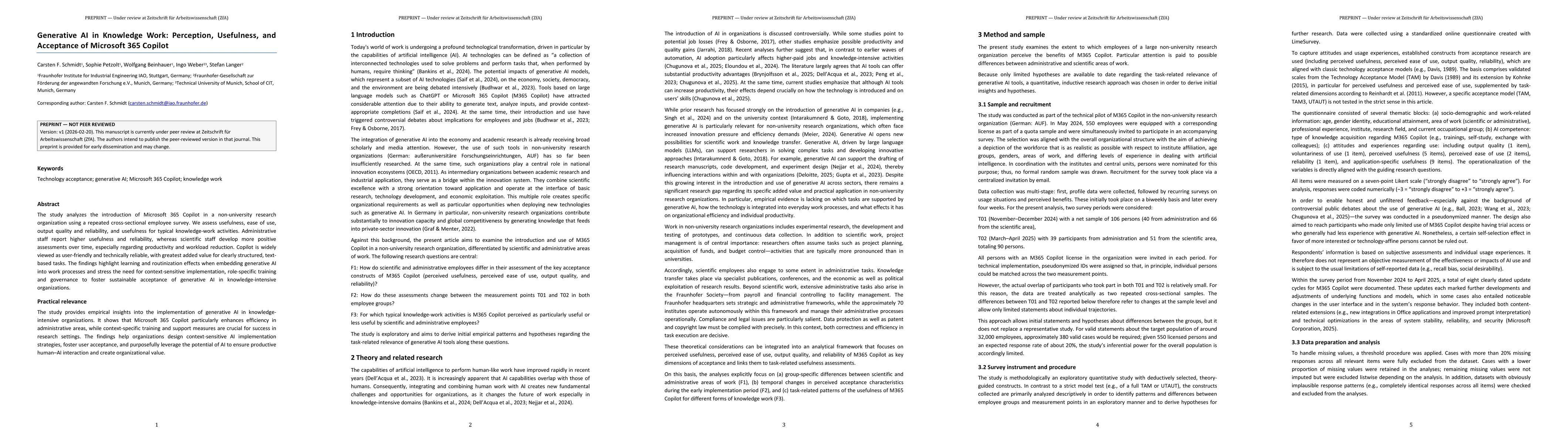 Thumbnail for Generative AI in Knowledge Work: Perception, Usefulness, and Acceptance of Microsoft 365 Copilot