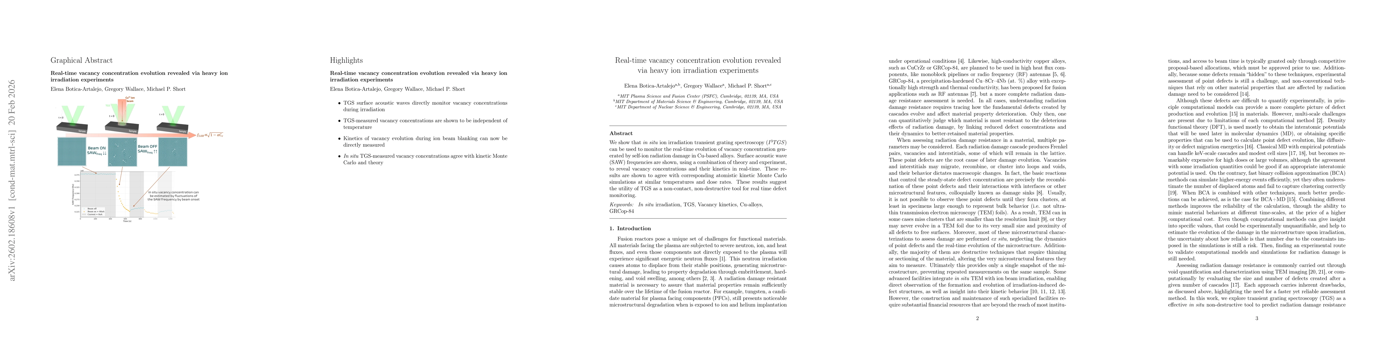 Thumbnail for Real-time vacancy concentration evolution revealed via heavy ion irradiation experiments