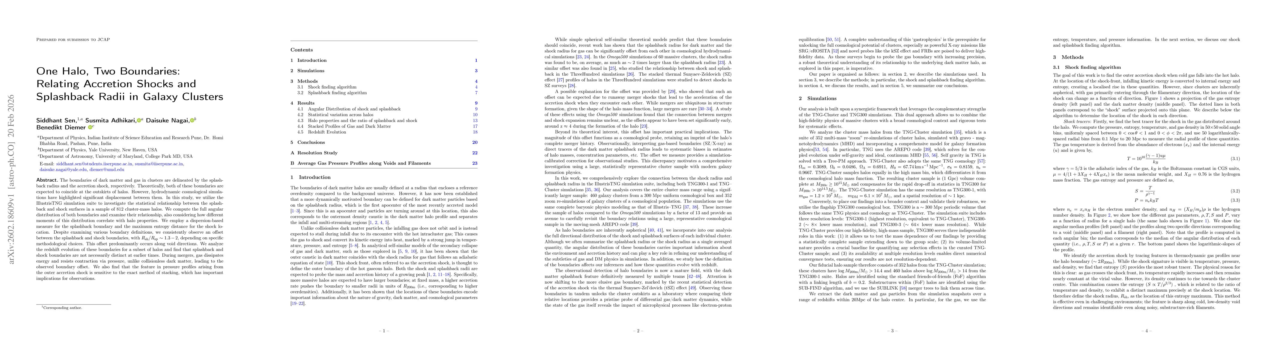 Thumbnail for One Halo, Two Boundaries: Relating Accretion Shocks and Splashback Radii in Galaxy Clusters