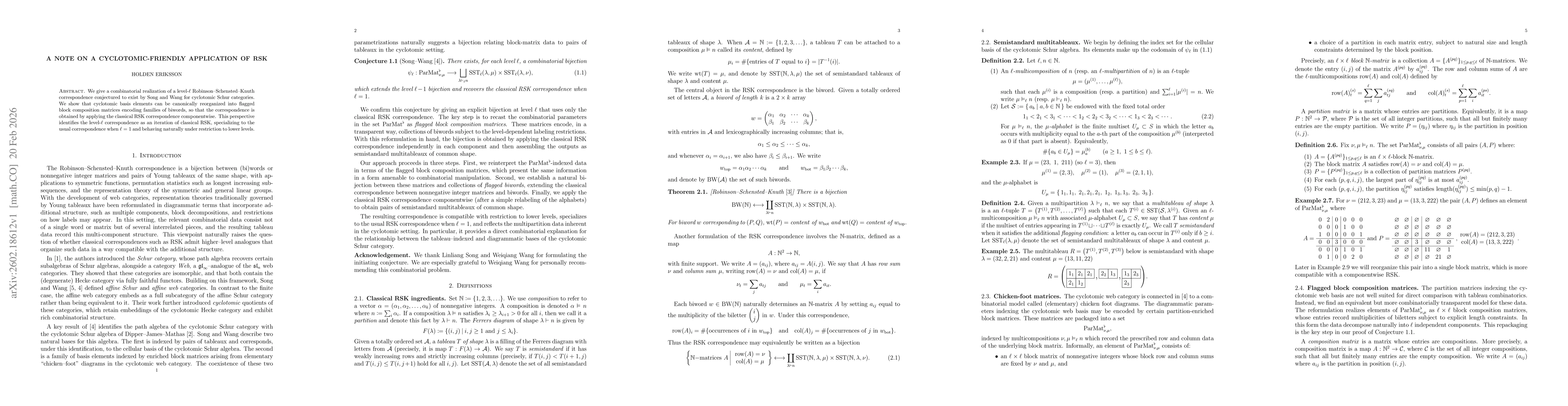 Thumbnail for A note on a cyclotomic-friendly application of RSK