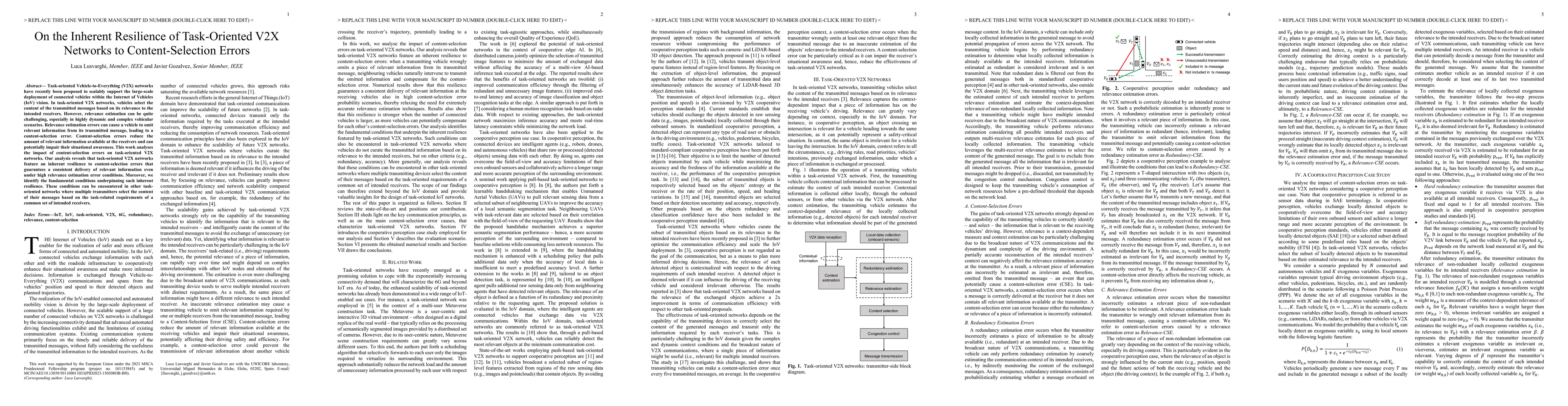 Thumbnail for On the Inherent Resilience of Task-Oriented V2X Networks to Content-Selection Errors