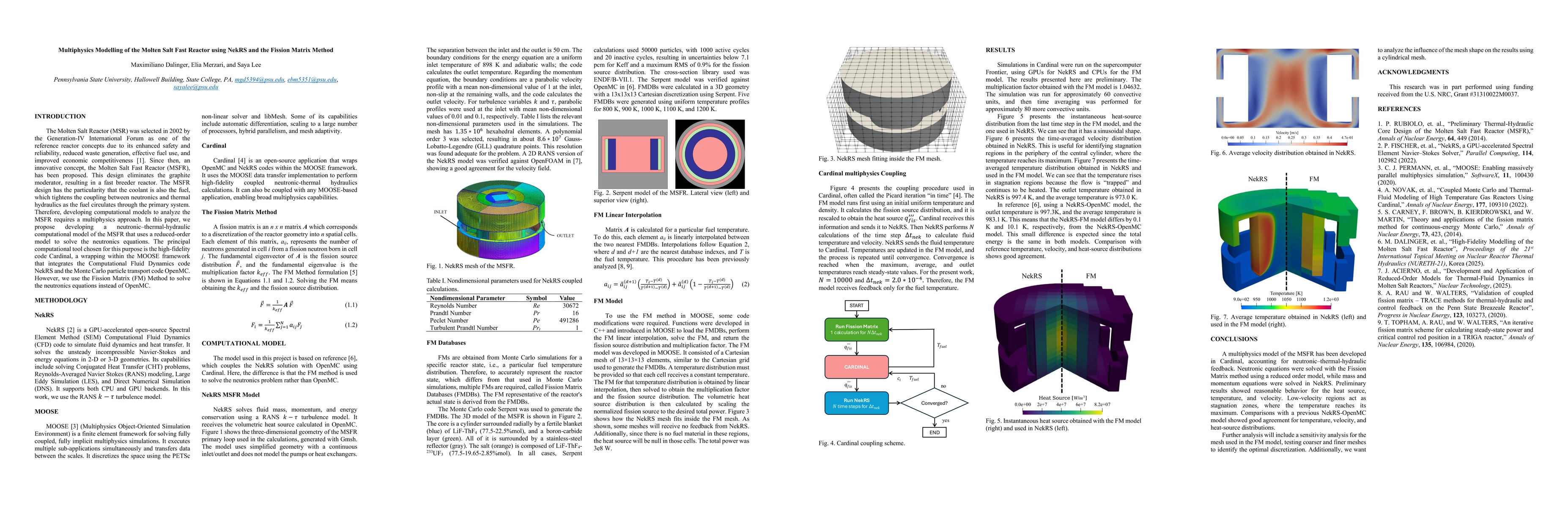 Thumbnail for Multiphysics Modelling of the Molten Salt Fast Reactor using NekRS and the Fission Matrix Method