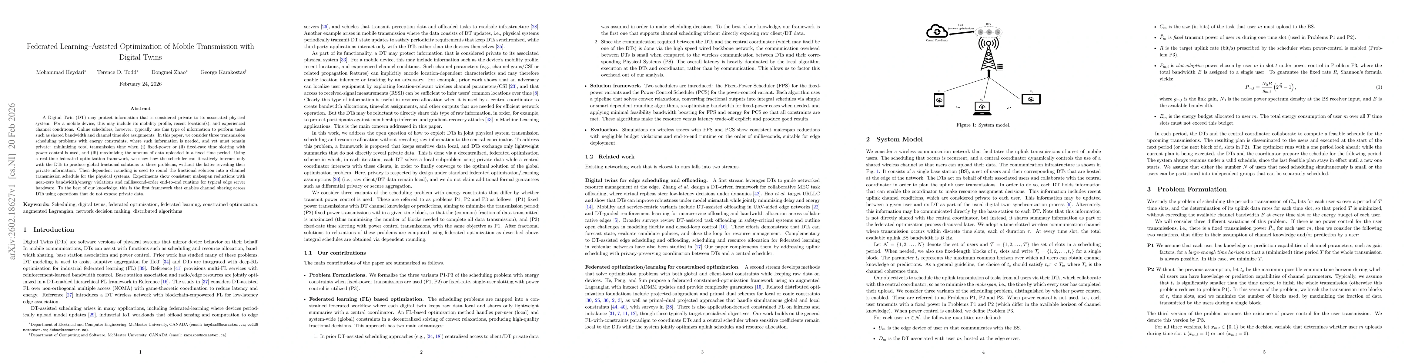 Thumbnail for Federated Learning-Assisted Optimization of Mobile Transmission with Digital Twins