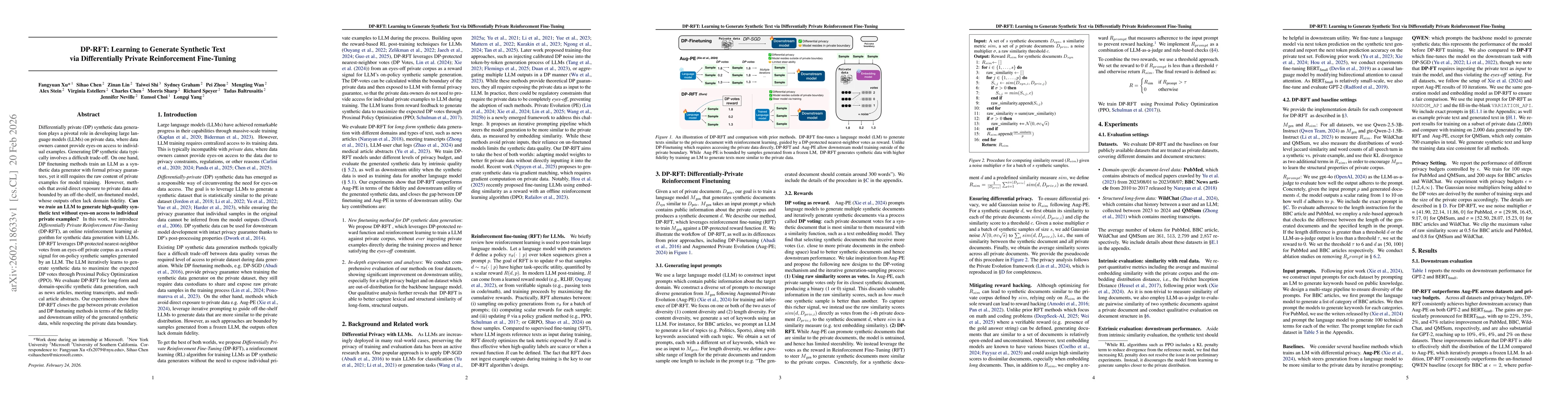 Thumbnail for DP-RFT: Learning to Generate Synthetic Text via Differentially Private Reinforcement Fine-Tuning