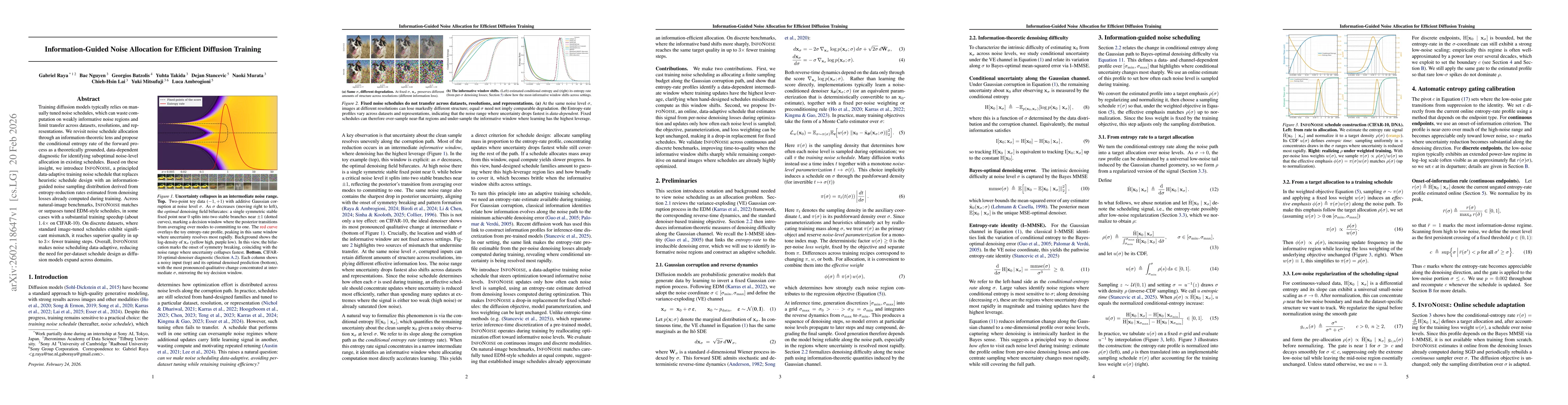 Thumbnail for Information-Guided Noise Allocation for Efficient Diffusion Training