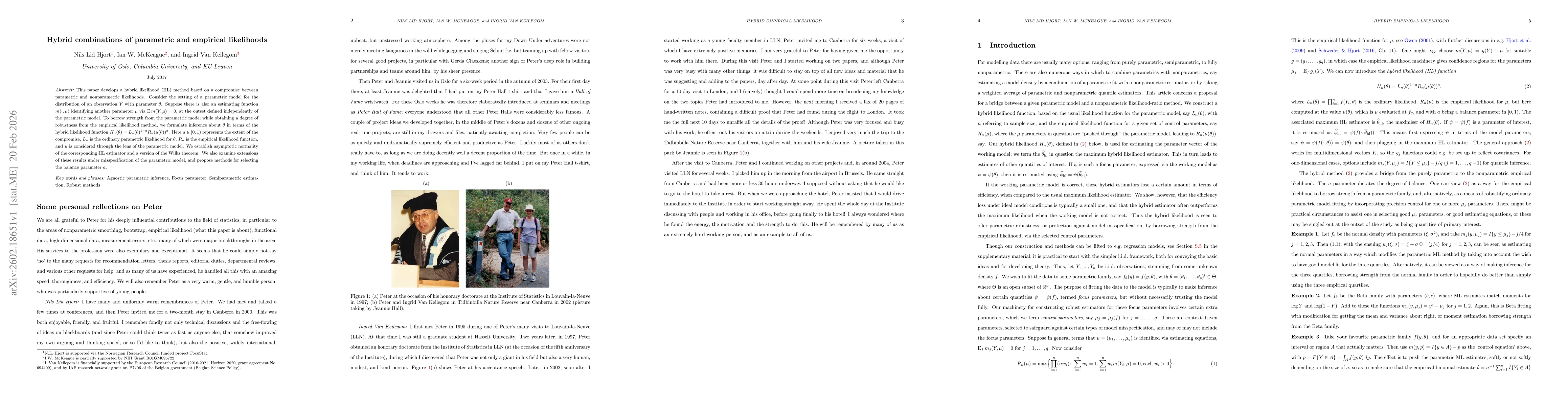 Thumbnail for Hybrid combinations of parametric and empirical likelihoods