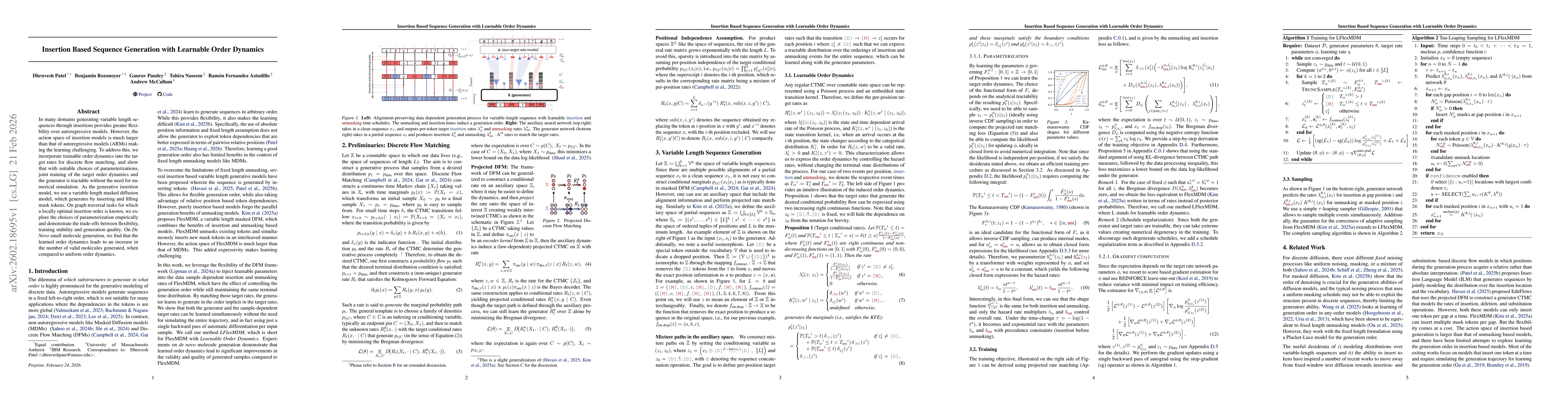 Thumbnail for Insertion Based Sequence Generation with Learnable Order Dynamics