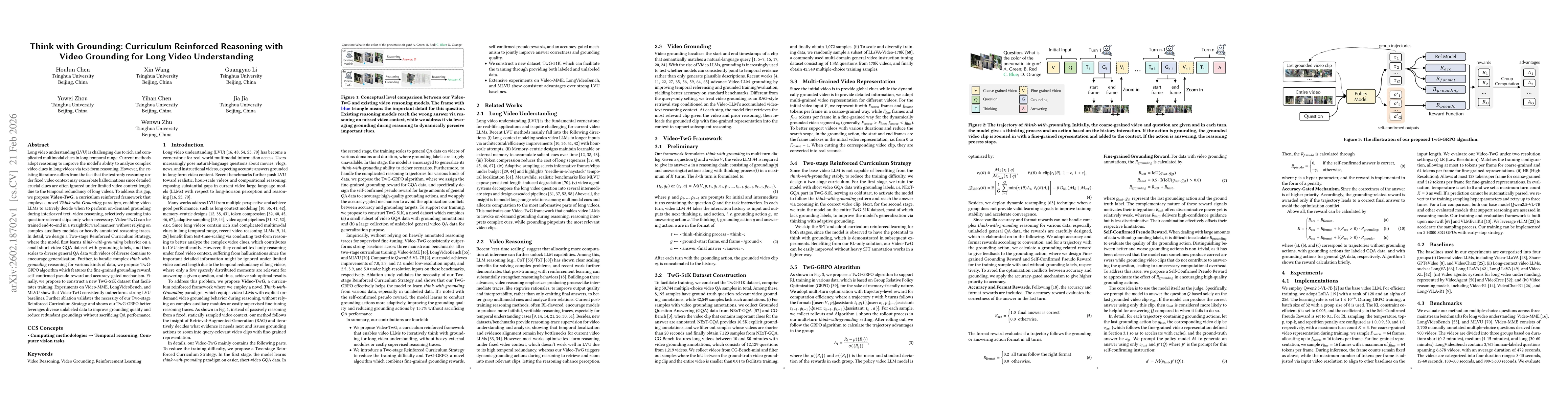 Thumbnail for Think with Grounding: Curriculum Reinforced Reasoning with Video Grounding for Long Video Understanding