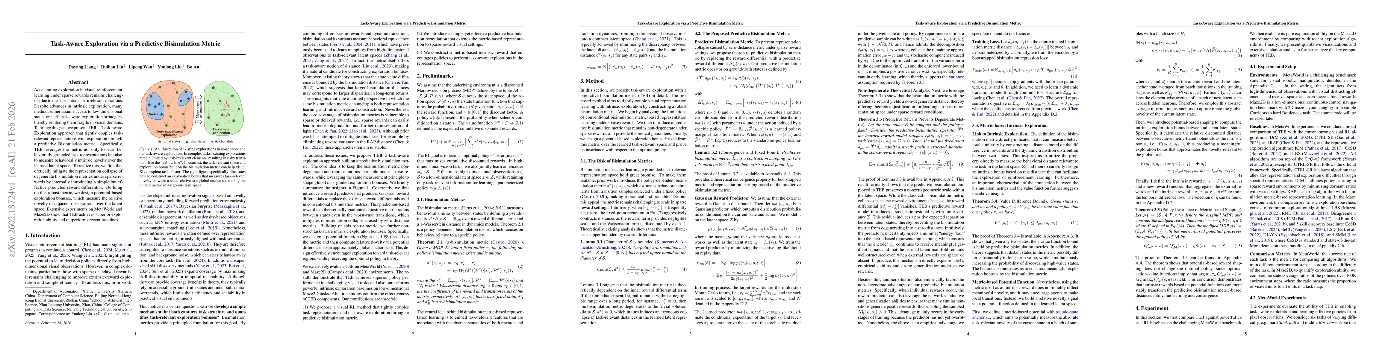 Thumbnail for Task-Aware Exploration via a Predictive Bisimulation Metric