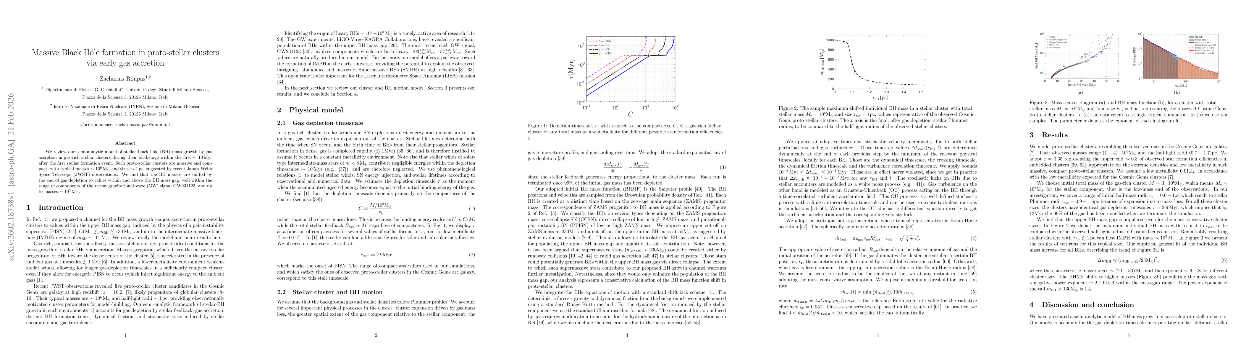 Thumbnail for Massive Black Hole formation in proto-stellar clusters via early gas accretion