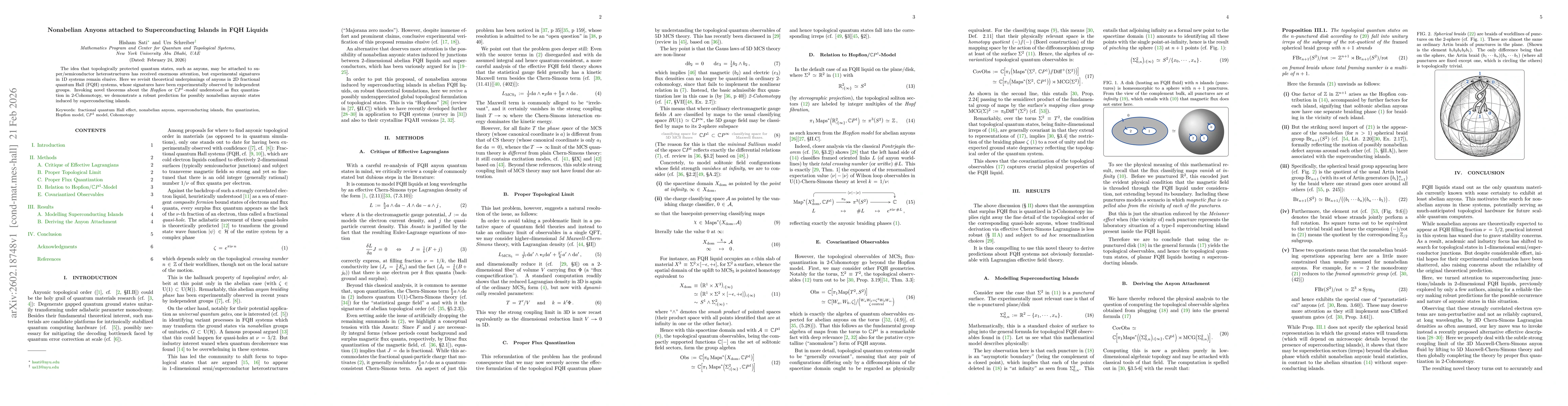 Thumbnail for Nonabelian Anyons attached to Superconducting Islands in FQH Liquids